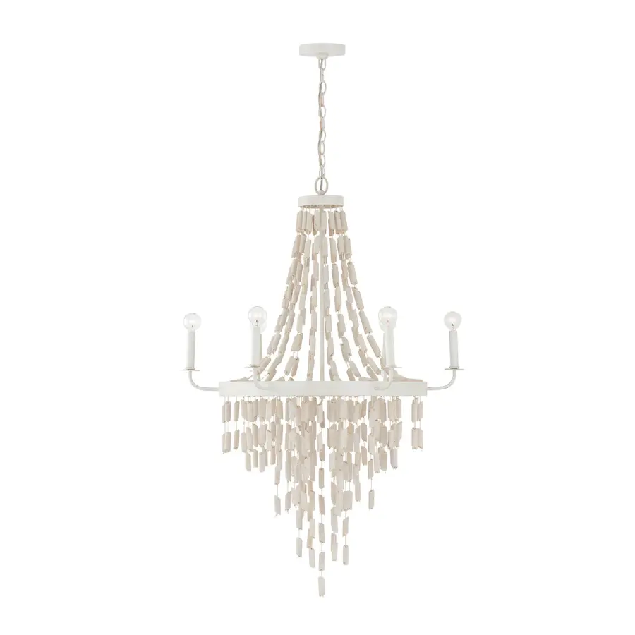 Carissa 6-Light Chandelier in Organic White
