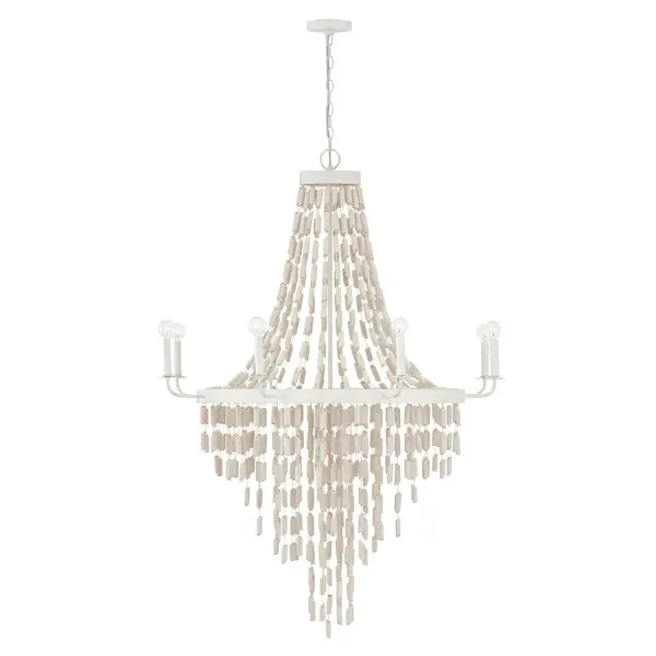 Carissa 8-Light Chandelier in Organic White