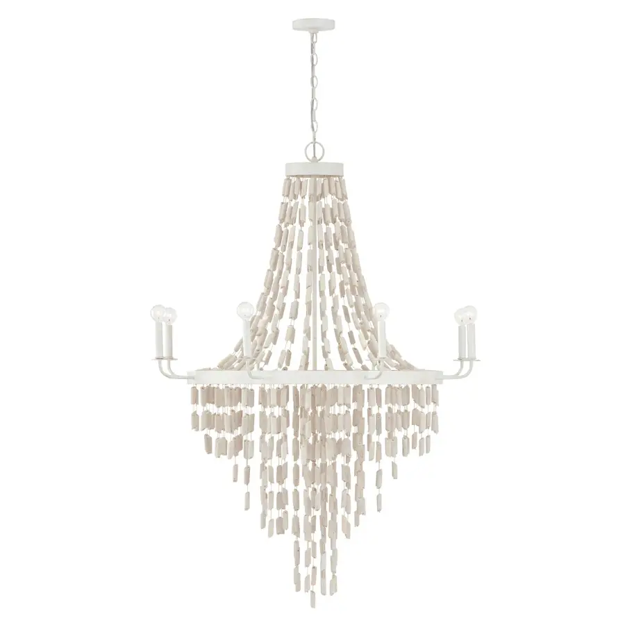 Carissa 8-Light Chandelier in Organic White