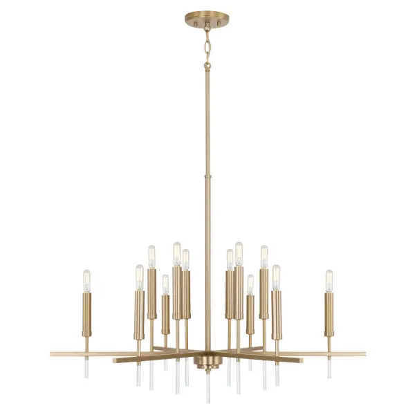 Elora 12-Light Chandelier in Matte Brass