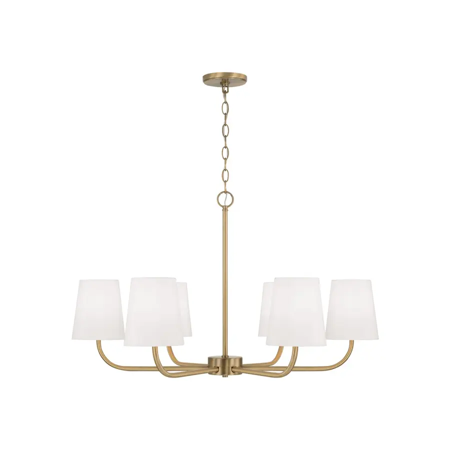 Brody 6-Light Chandelier in Aged Brass
