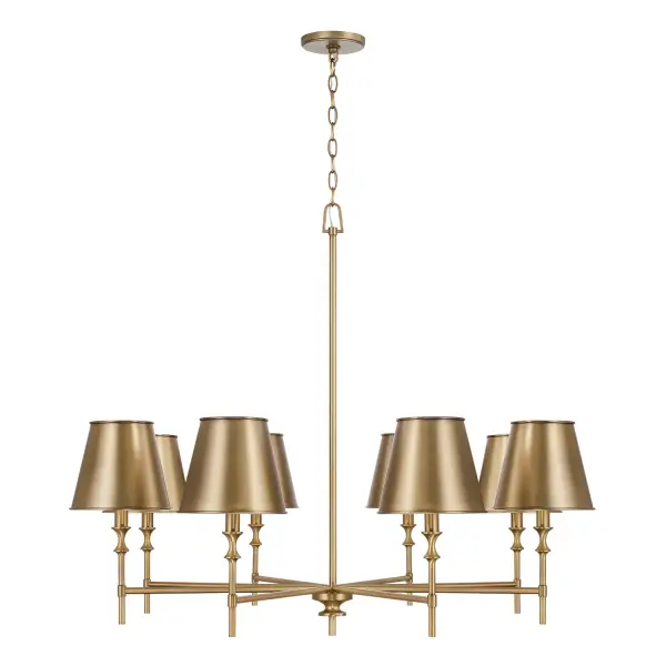 Whitney 8-Light Chandelier in Aged Brass