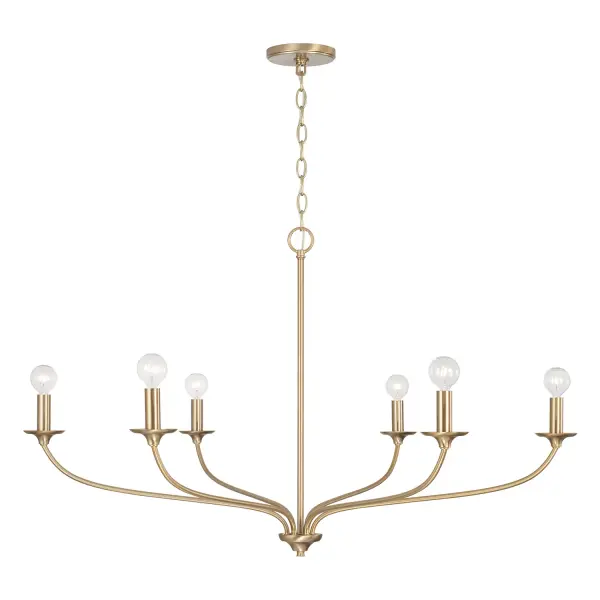 Dolan 6-Light Chandelier in Matte Brass