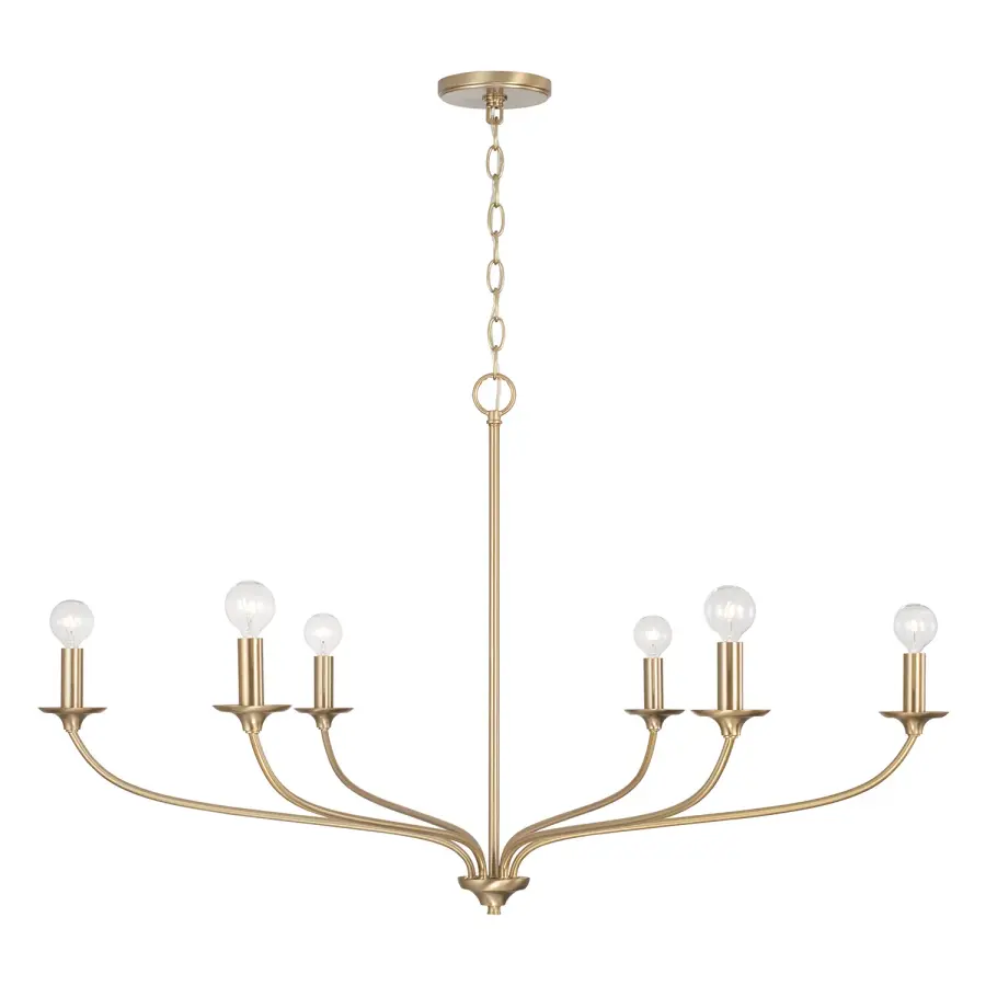 Dolan 6-Light Chandelier in Matte Brass