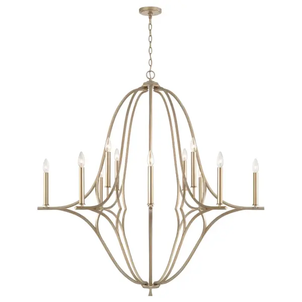 Claire 12-Light Chandelier in Brushed Champagne