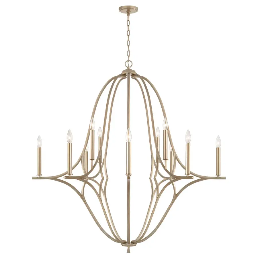 Claire 12-Light Chandelier in Brushed Champagne