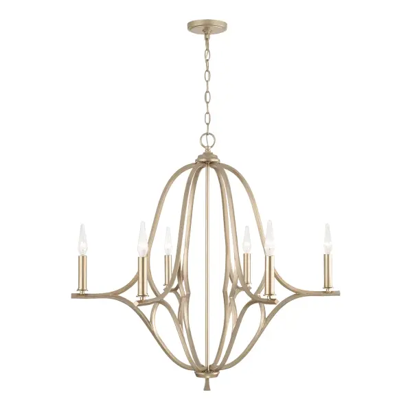Claire 6-Light Chandelier in Brushed Champagne