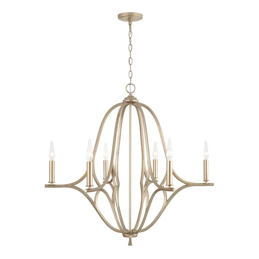Claire 6-Light Chandelier in Brushed Champagne