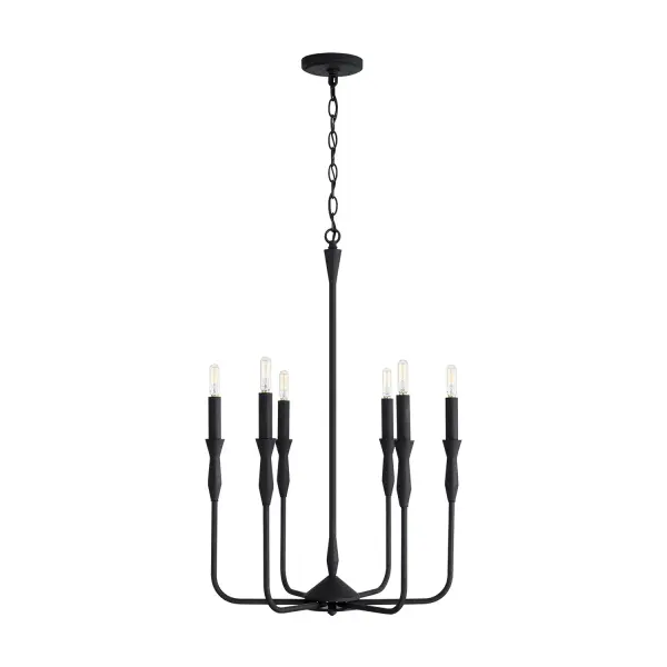 Paloma 6-Light Chandelier in Textured Black