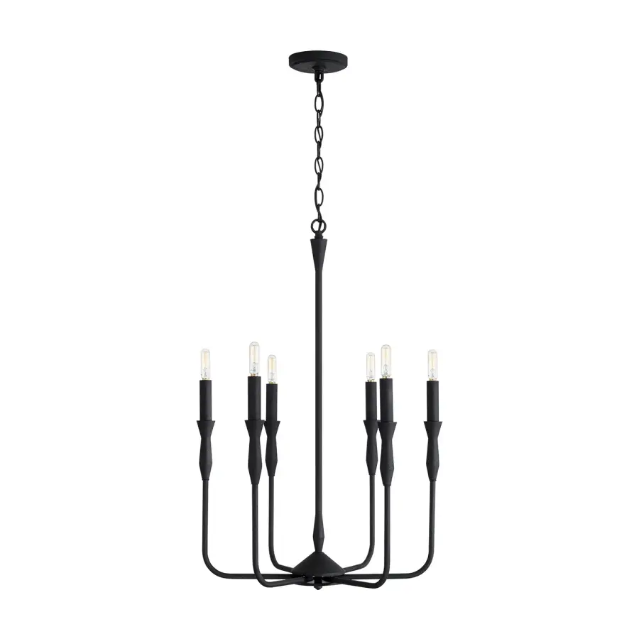 Paloma 6-Light Chandelier in Textured Black