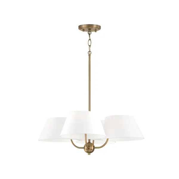 Welsley 4-Light Chandelier in Aged Brass