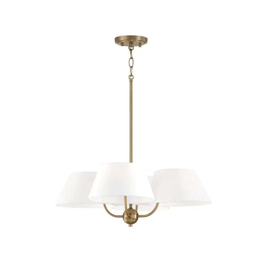 Welsley 4-Light Chandelier in Aged Brass
