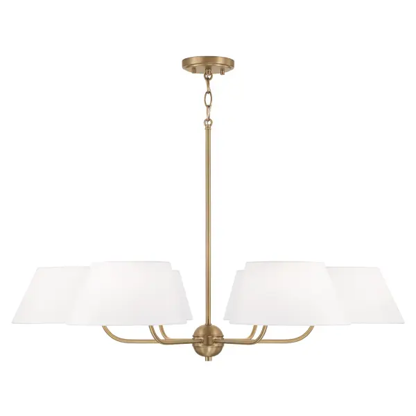 Welsley 6-Light Chandelier in Aged Brass