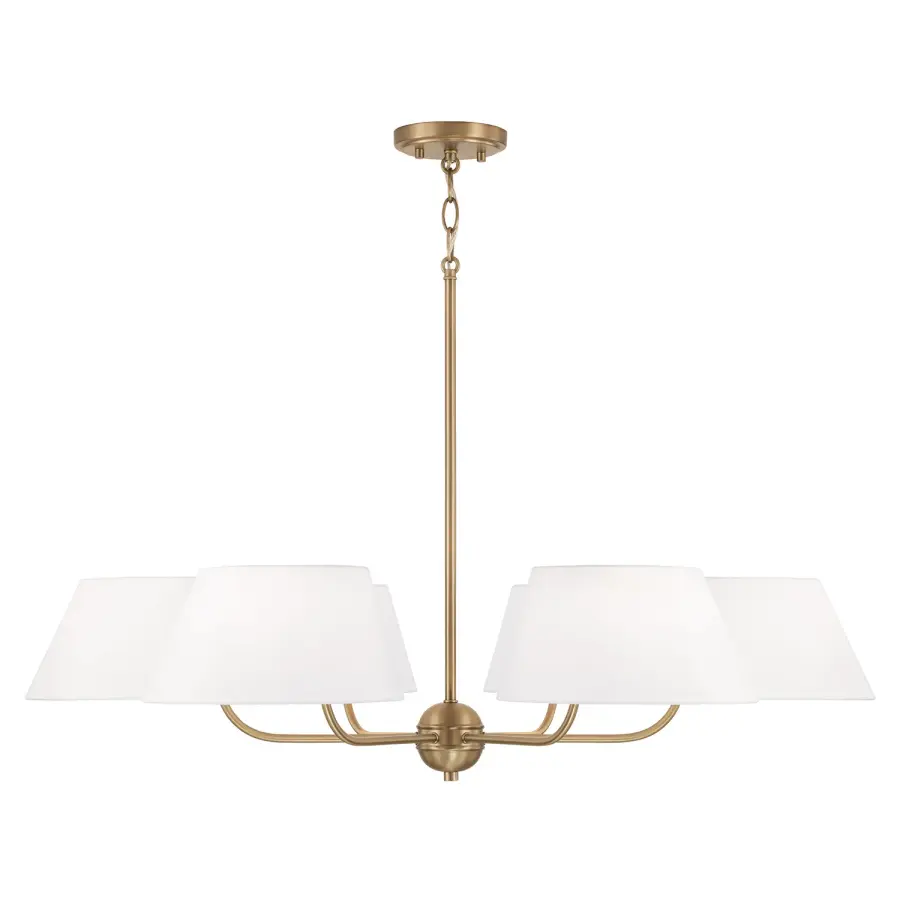 Welsley 6-Light Chandelier in Aged Brass