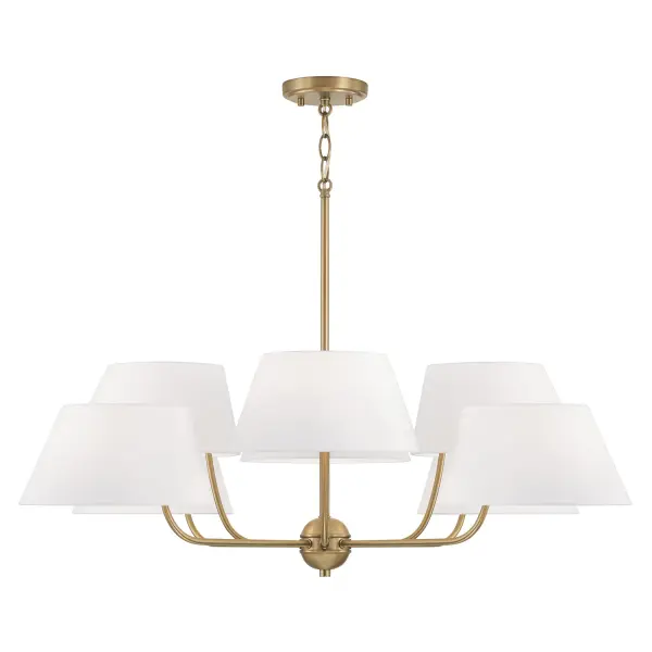 Welsley 8-Light Chandelier in Aged Brass