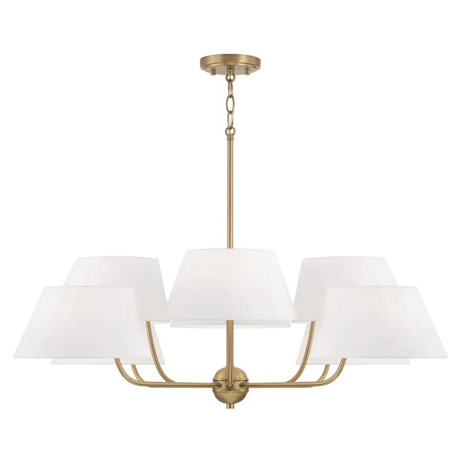 Welsley 8-Light Chandelier in Aged Brass