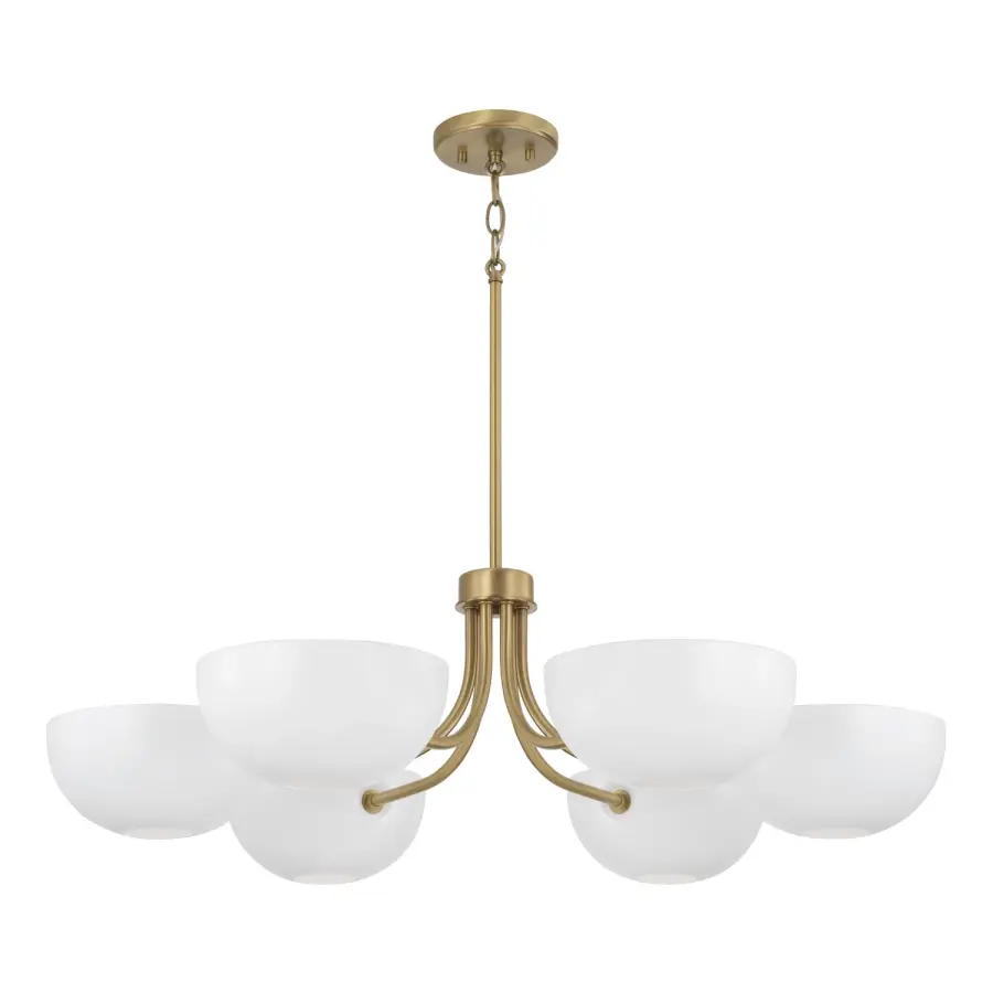Sophisticated Linear Chandelier with Timeless Brass and White Finish