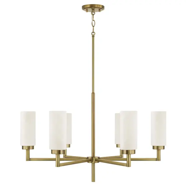 Alyssa 6-Light Chandelier in Aged Brass