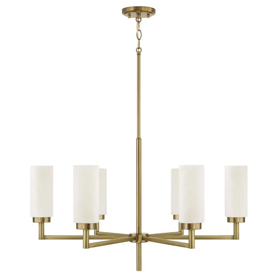 Alyssa 6-Light Chandelier in Aged Brass
