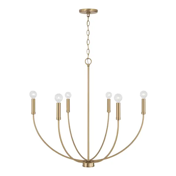 Ansley 6-Light Chandelier in Aged Brass