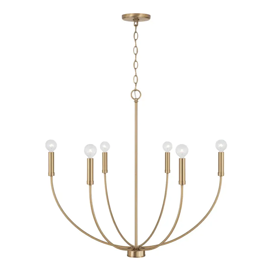Ansley 6-Light Chandelier in Aged Brass