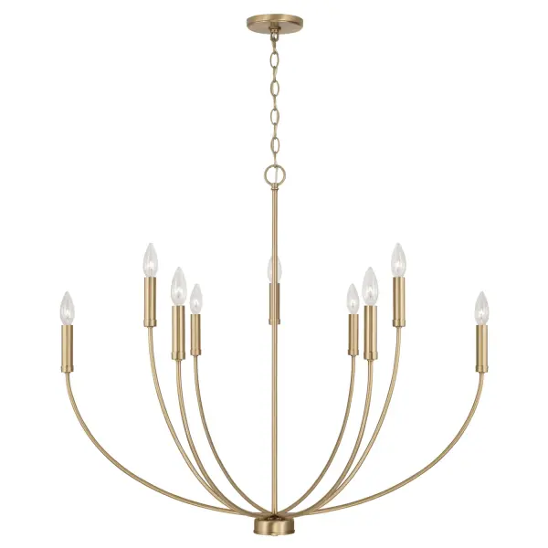 Ansley 9-Light Chandelier in Aged Brass