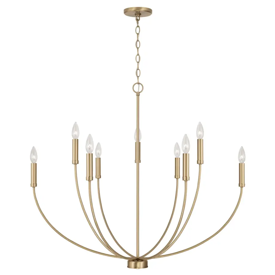 Ansley 9-Light Chandelier in Aged Brass
