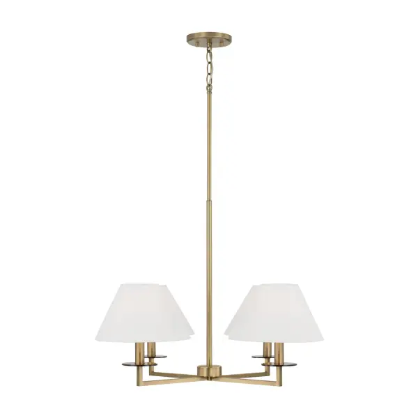 Elegant 4-Light Chandelier with Timeless Aged Brass Finish