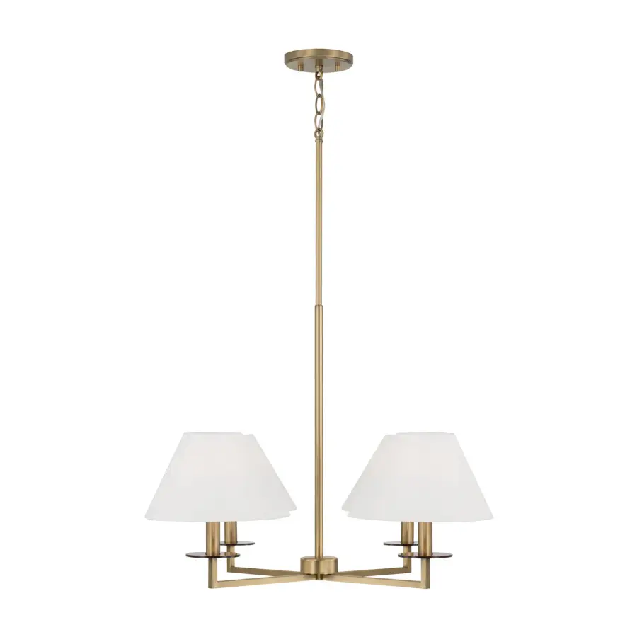 Elegant 4-Light Chandelier with Timeless Aged Brass Finish