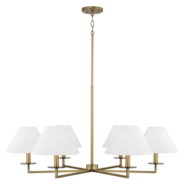 Elegant Linear Chandelier with Warm Aged Brass Finish