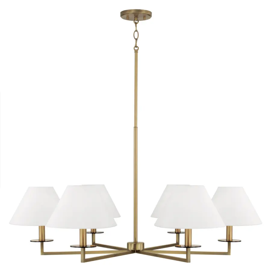 Elegant Linear Chandelier with Warm Aged Brass Finish