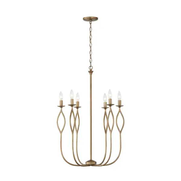The Cohen chandelier brings transitional elegance with its 6-light configuration and distinctive Mystic Luster finish. At 22 inches wide, it's perfectly sized for medium dining spaces and kitchen islands.