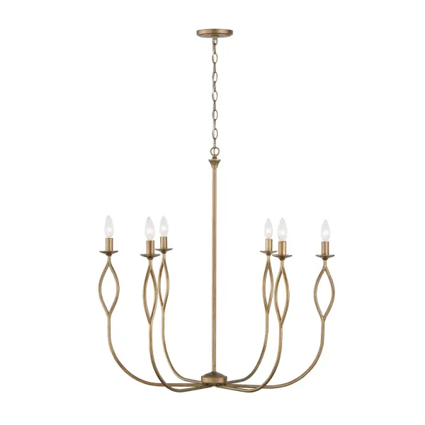 The Cohen chandelier brings refined elegance with its 6-light configuration and distinctive Mystic Luster finish. At 30.5 inches wide, it's perfectly scaled for medium to large dining spaces and kitchen islands.