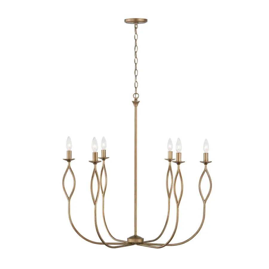 Elegant 6-Light Chandelier with Sophisticated Mystic Luster Finish
