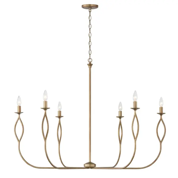 Striking 6-Light Statement Chandelier with Contemporary Linear Design