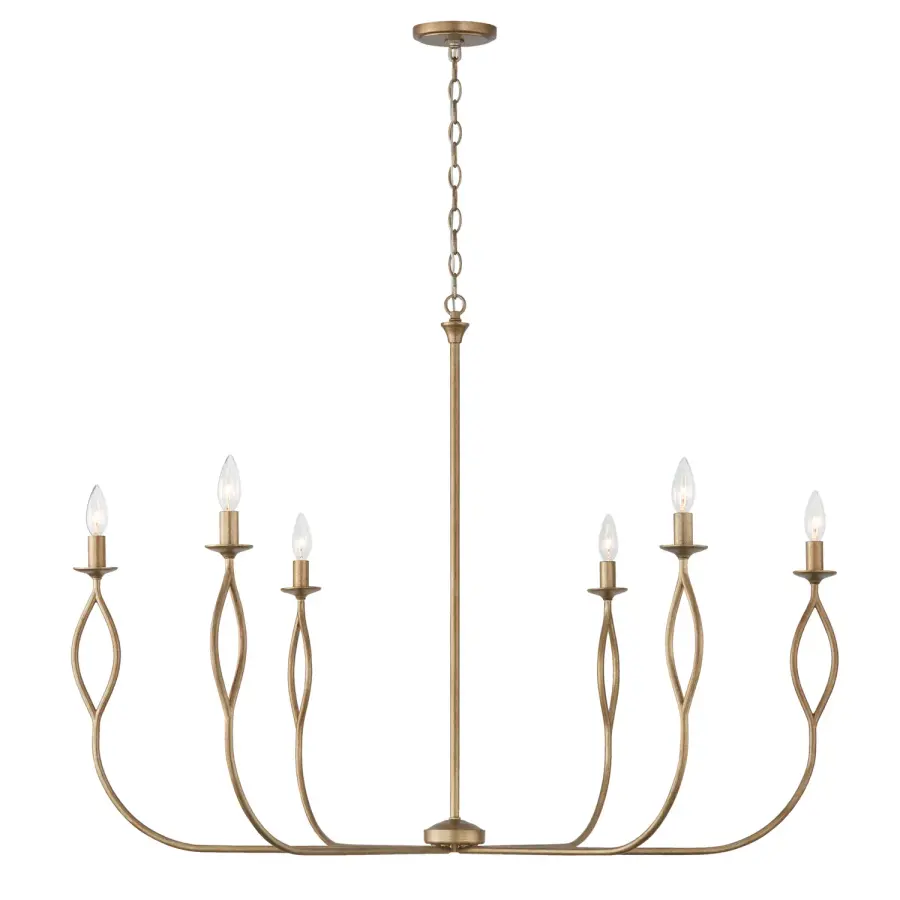Striking 6-Light Statement Chandelier with Contemporary Linear Design