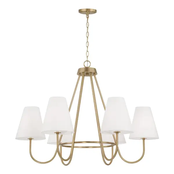 Julia 6-Light Chandelier in Matte Brass