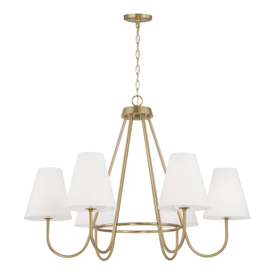 Julia 6-Light Chandelier in Matte Brass