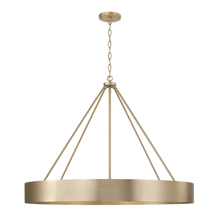 Statement Linear Chandelier with Warm Brass Finish