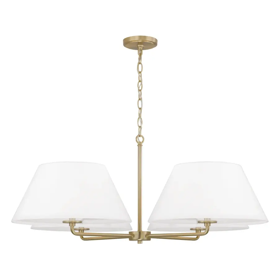 Sophisticated Linear Chandelier with Warm Brass Finish