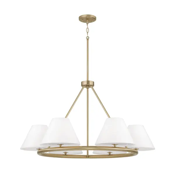 Sophisticated Linear Chandelier with Warm Brass Finish