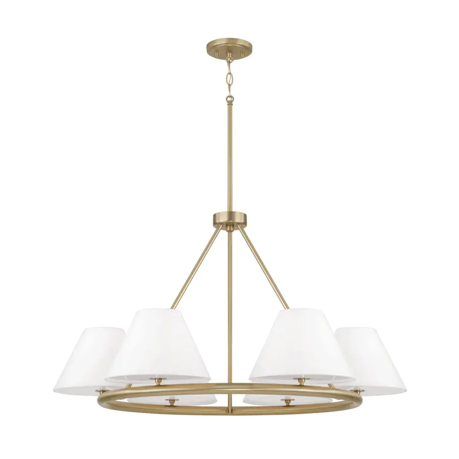 Sophisticated Linear Chandelier with Warm Brass Finish