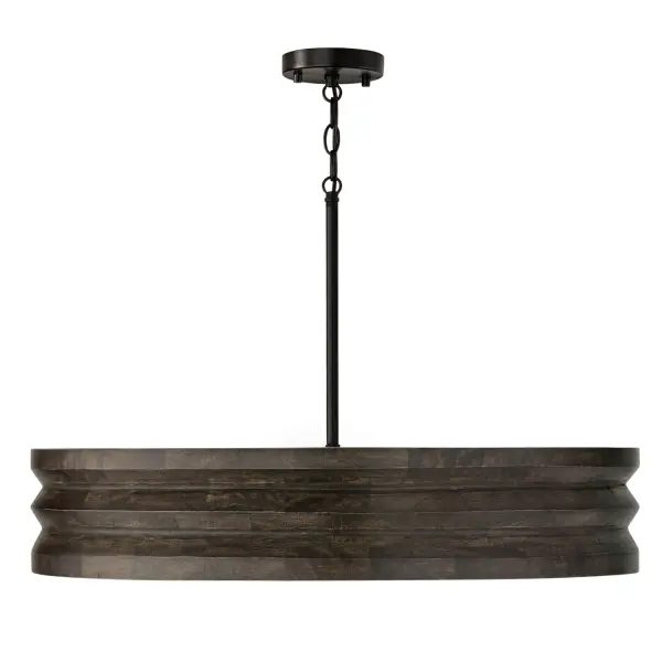 Dunn 4-Light Chandelier in Espresso Stain and Black