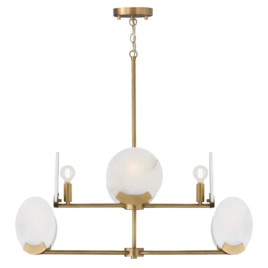 Sophisticated 8-Light Statement Piece with Warm Aged Brass Finish