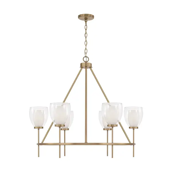Joss 6-Light Chandelier in Aged Brass