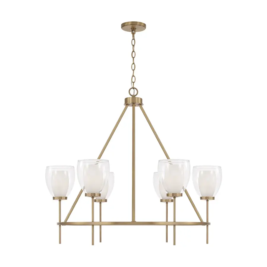Joss 6-Light Chandelier in Aged Brass