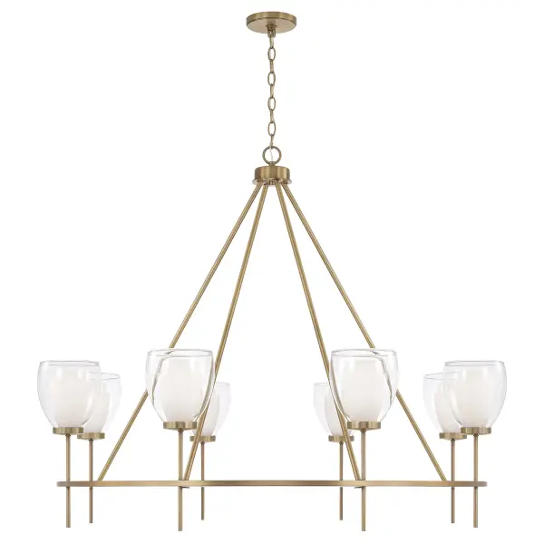 Joss 8-Light Chandelier in Aged Brass