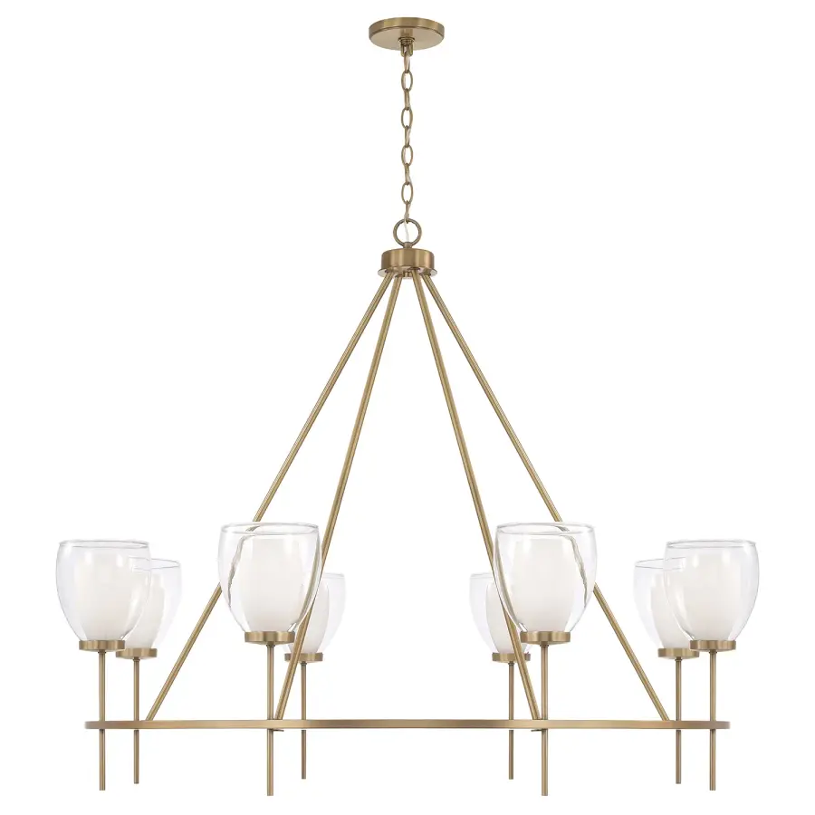 Joss 8-Light Chandelier in Aged Brass