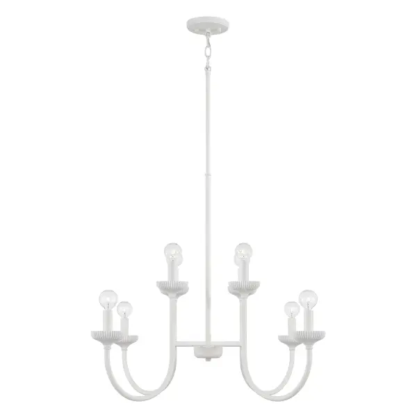 Mallory 8-Light Chandelier in Ceramic White