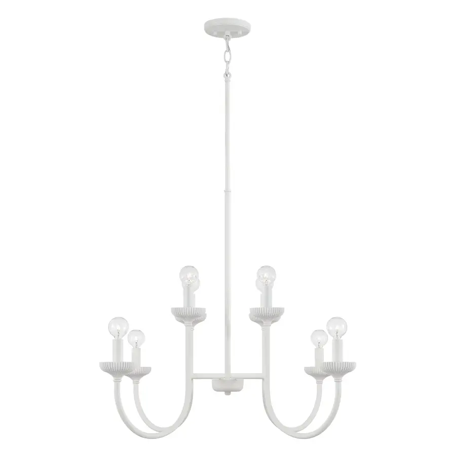 Mallory 8-Light Chandelier in Ceramic White